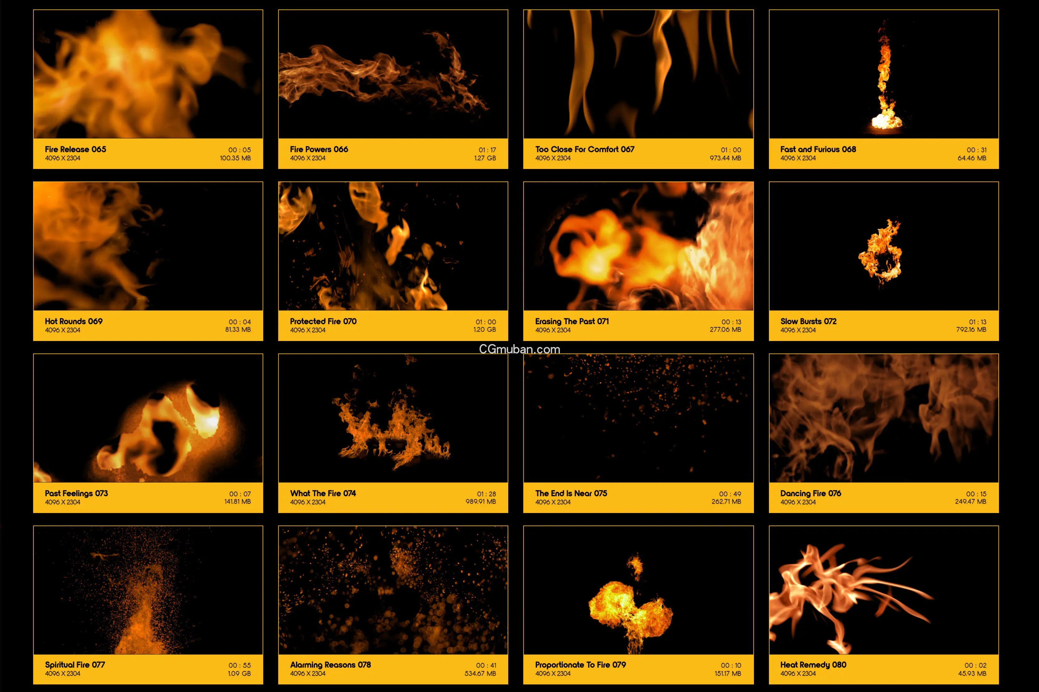 4K视频素材：102个真实火焰燃烧特效合成动画 Fire Power插图(5)