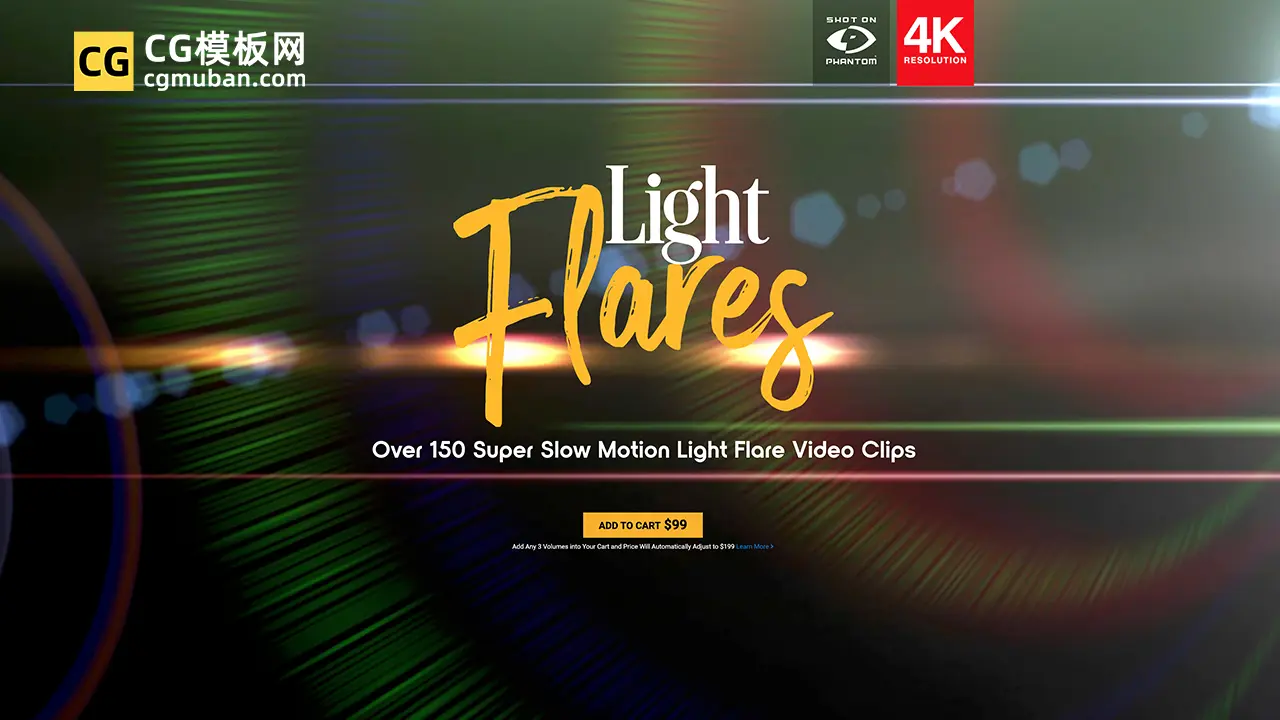光晕4K视频素材 155个创意彩色镜头耀斑光效闪耀动画特效合成素材 Light Flares