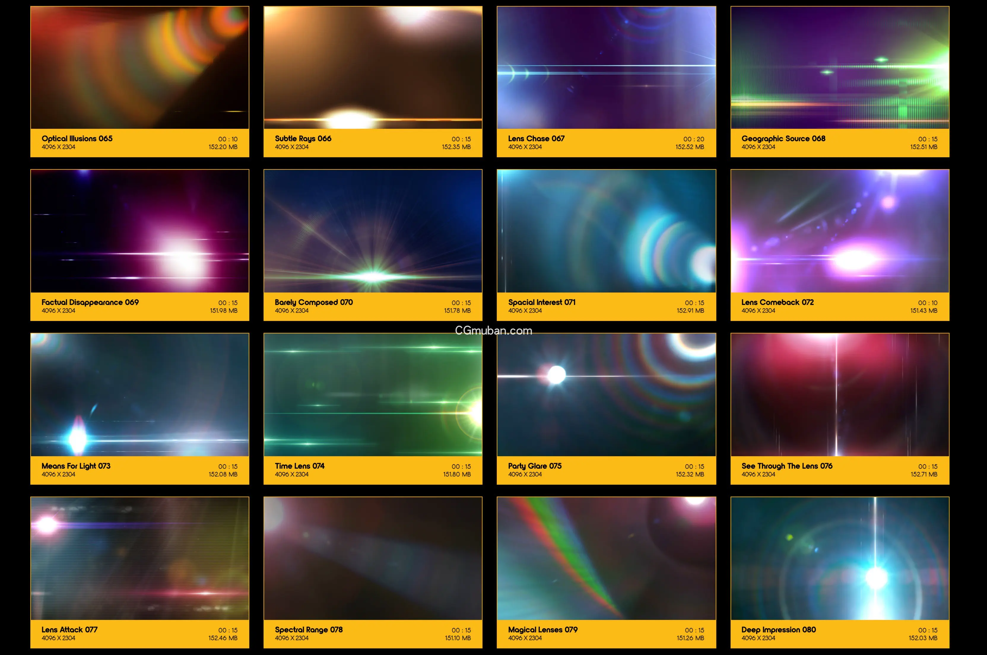 光晕4K视频素材 155个创意彩色镜头耀斑光效闪耀动画特效合成素材 Light Flares插图(5)