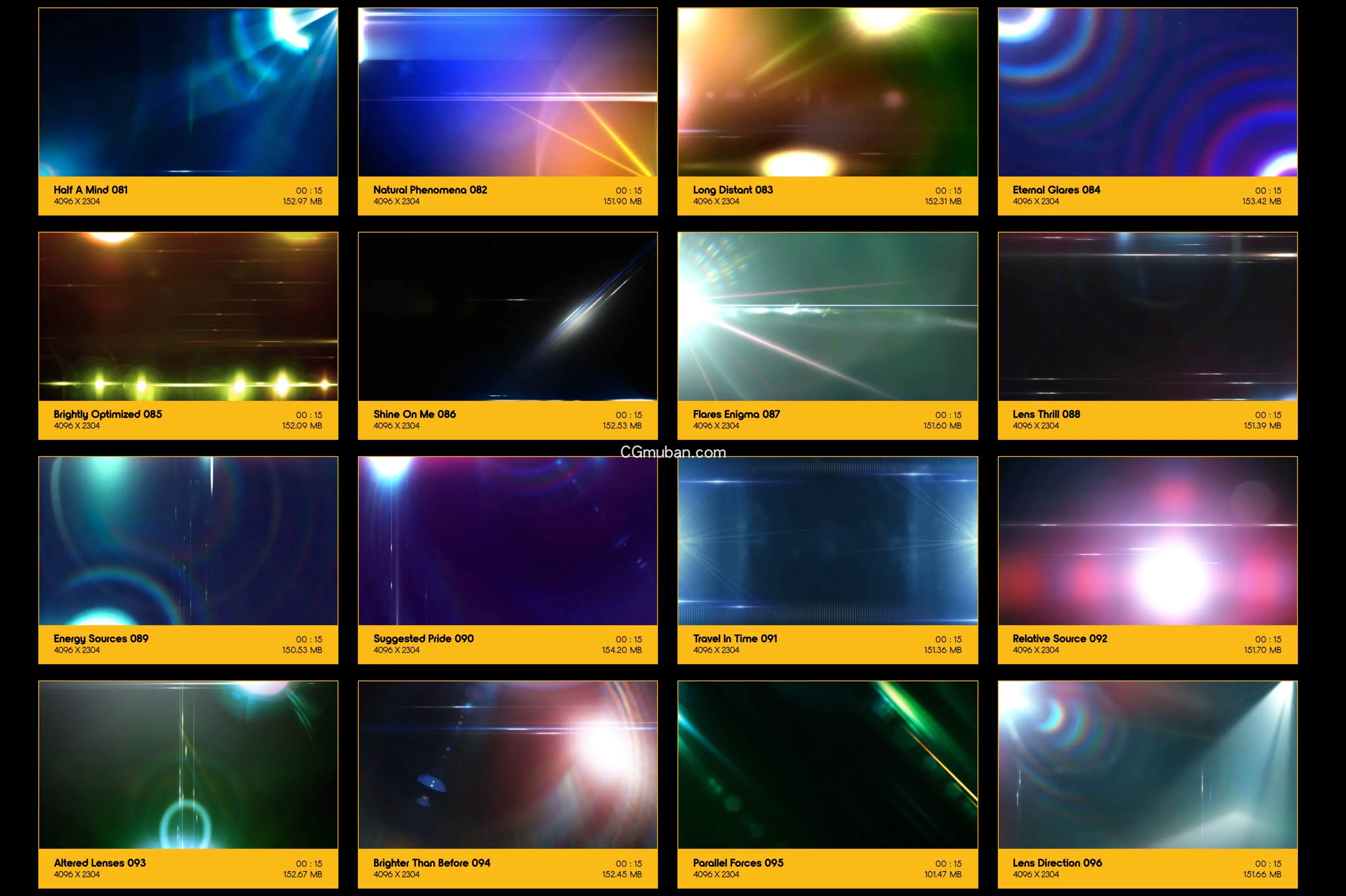 光晕4K视频素材 155个创意彩色镜头耀斑光效闪耀动画特效合成素材 Light Flares插图(6)