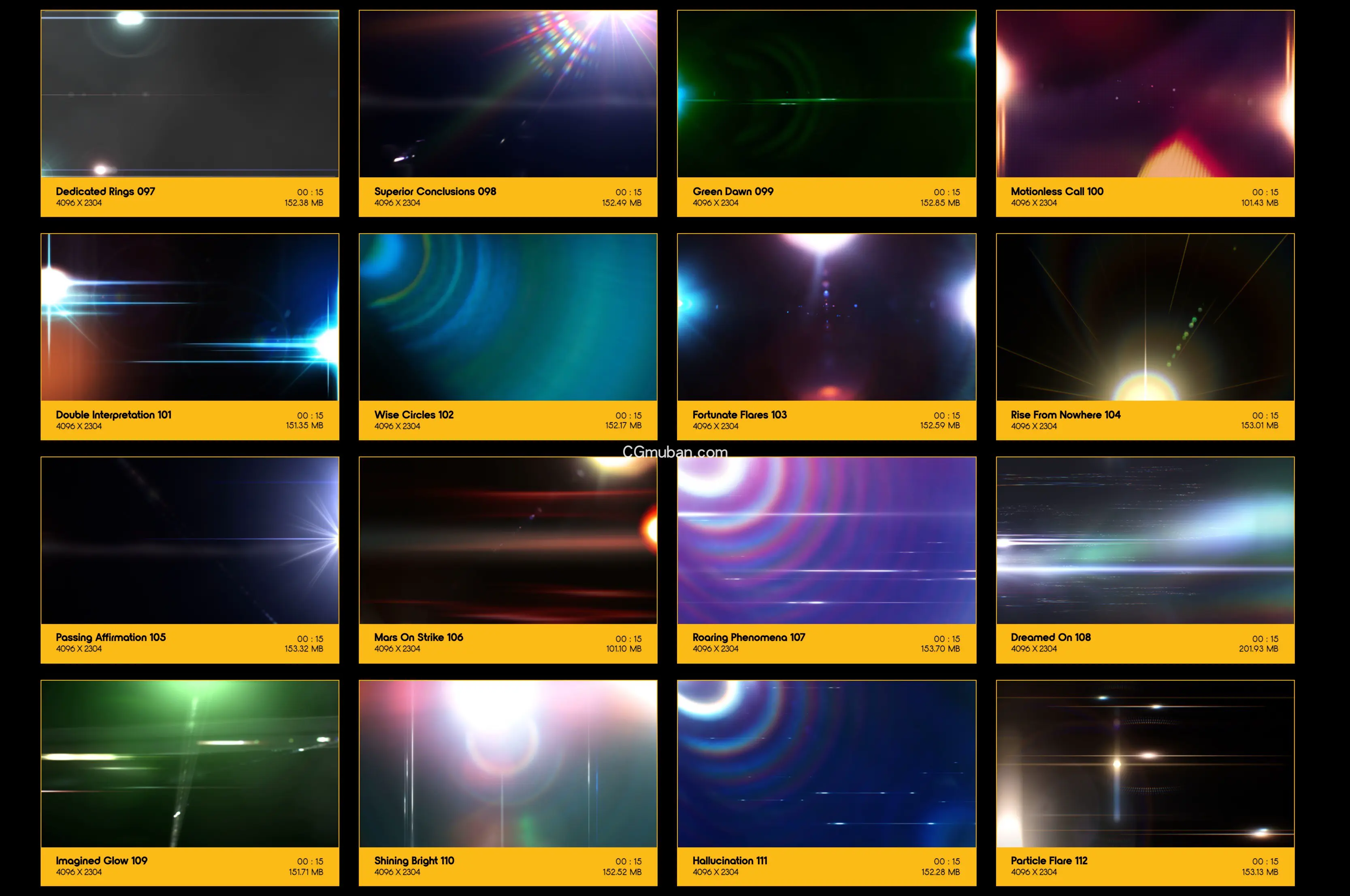 光晕4K视频素材 155个创意彩色镜头耀斑光效闪耀动画特效合成素材 Light Flares插图(7)