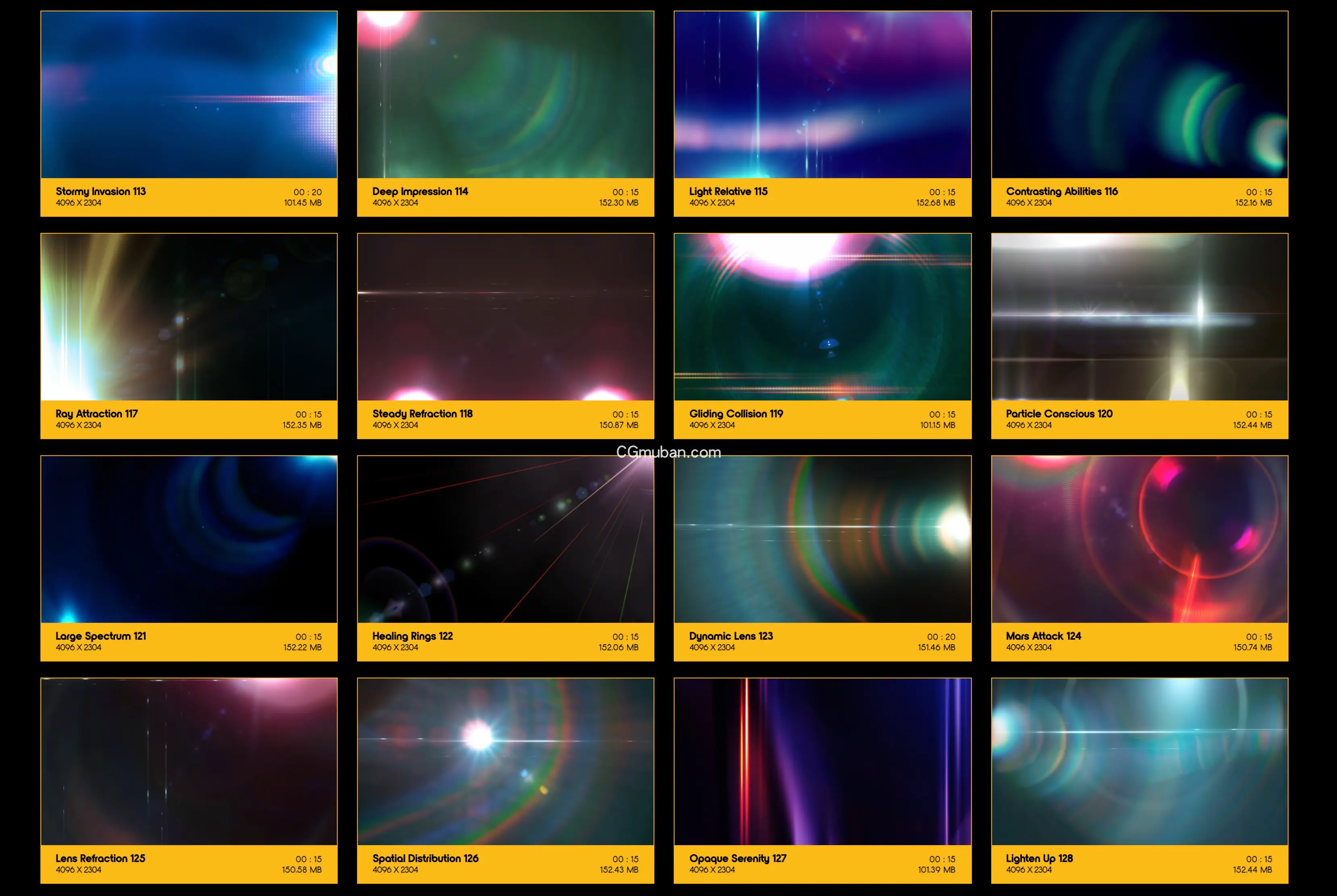 光晕4K视频素材 155个创意彩色镜头耀斑光效闪耀动画特效合成素材 Light Flares插图(8)