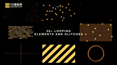 4K视频素材：43个复古电影街机游戏科幻HUD屏幕信号干扰机能风视觉特效画面 Retro Elements插图(3)