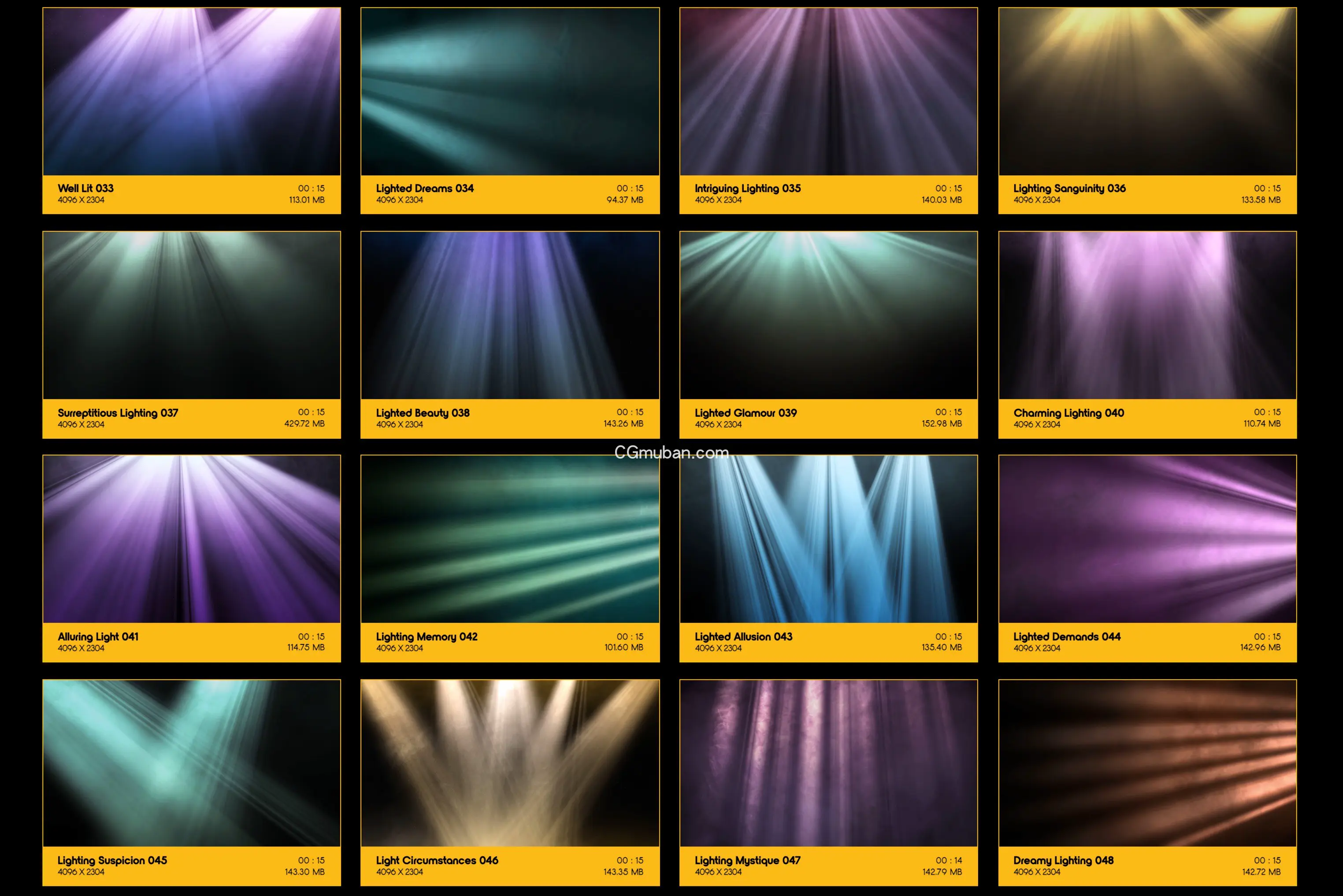 4K视频素材：176个舞台扫射灯体积光聚光灯光线照射动画 特效合成素材 Rays Of Light插图(4)