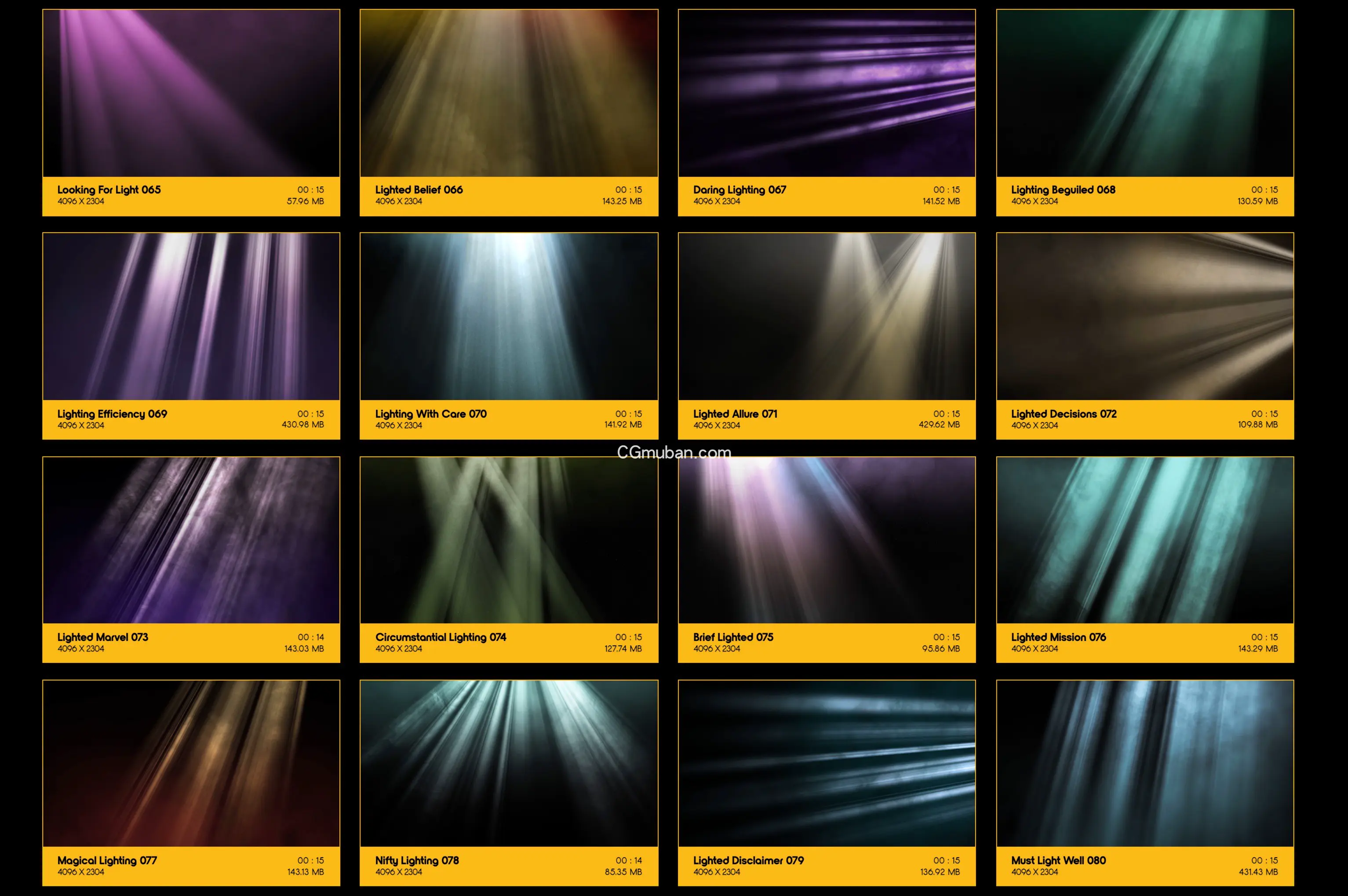 4K视频素材：176个舞台扫射灯体积光聚光灯光线照射动画 特效合成素材 Rays Of Light插图(5)