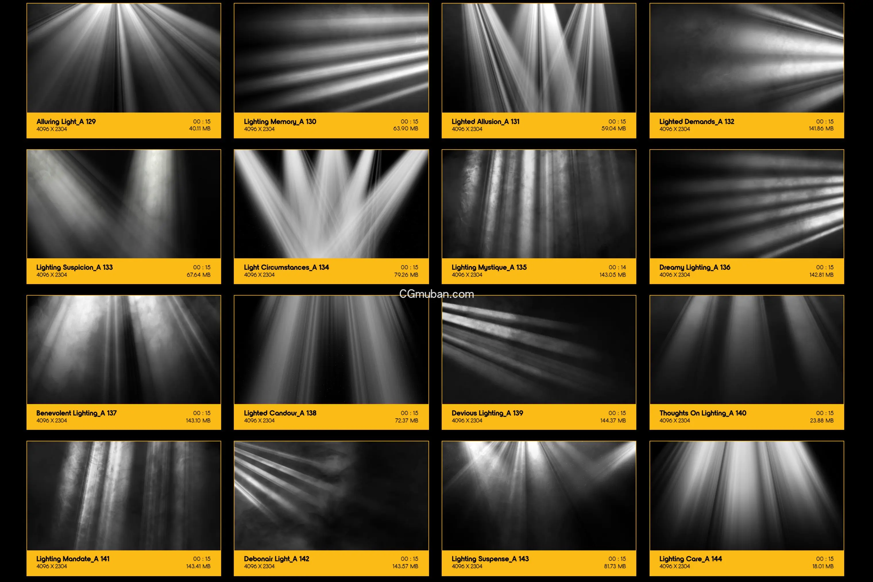 4K视频素材：176个舞台扫射灯体积光聚光灯光线照射动画 特效合成素材 Rays Of Light插图(9)