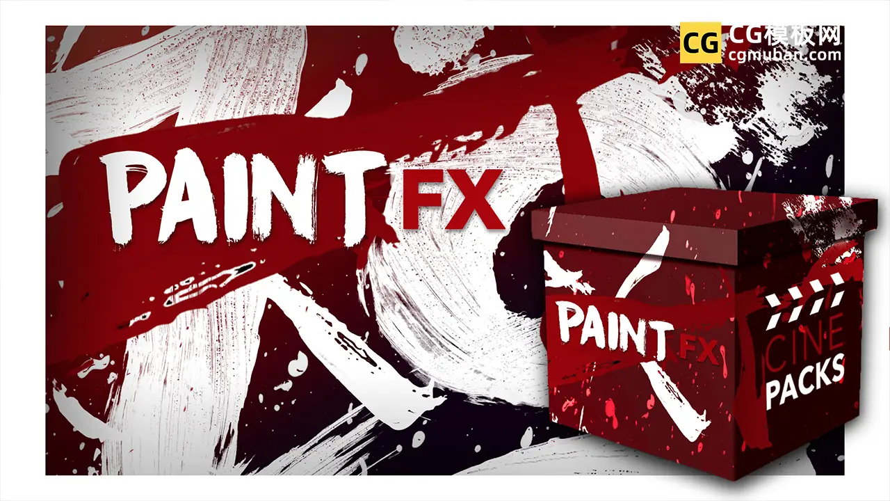 4K视频素材： 油漆喷涂涂鸦错号打叉扰乱特效动画 视频转场过渡合成素材 CinePacks Paint FX插图