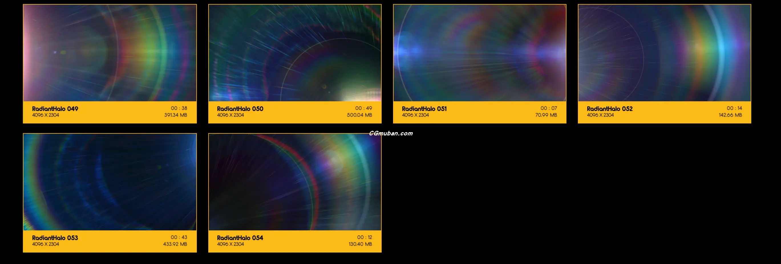4K视频素材：54个镜头圆形光环照耀素材叠加动画 特效合成素材 Radiant Halo插图(4)