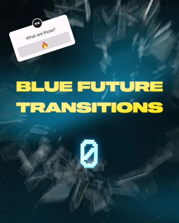 蓝色炫光闪烁过渡转场视频素材 CRT Blue Future Transitions插图(3)