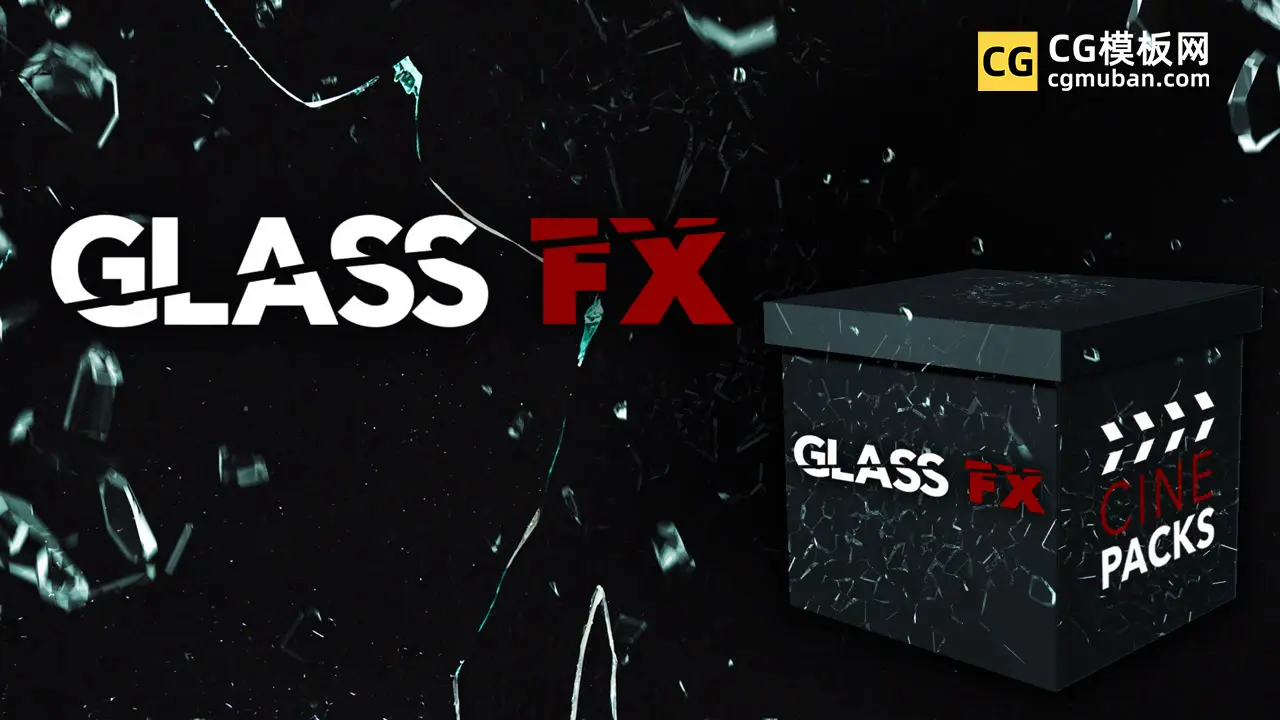 30种玻璃破碎效果视频合成素材带音效文件 Glass FX