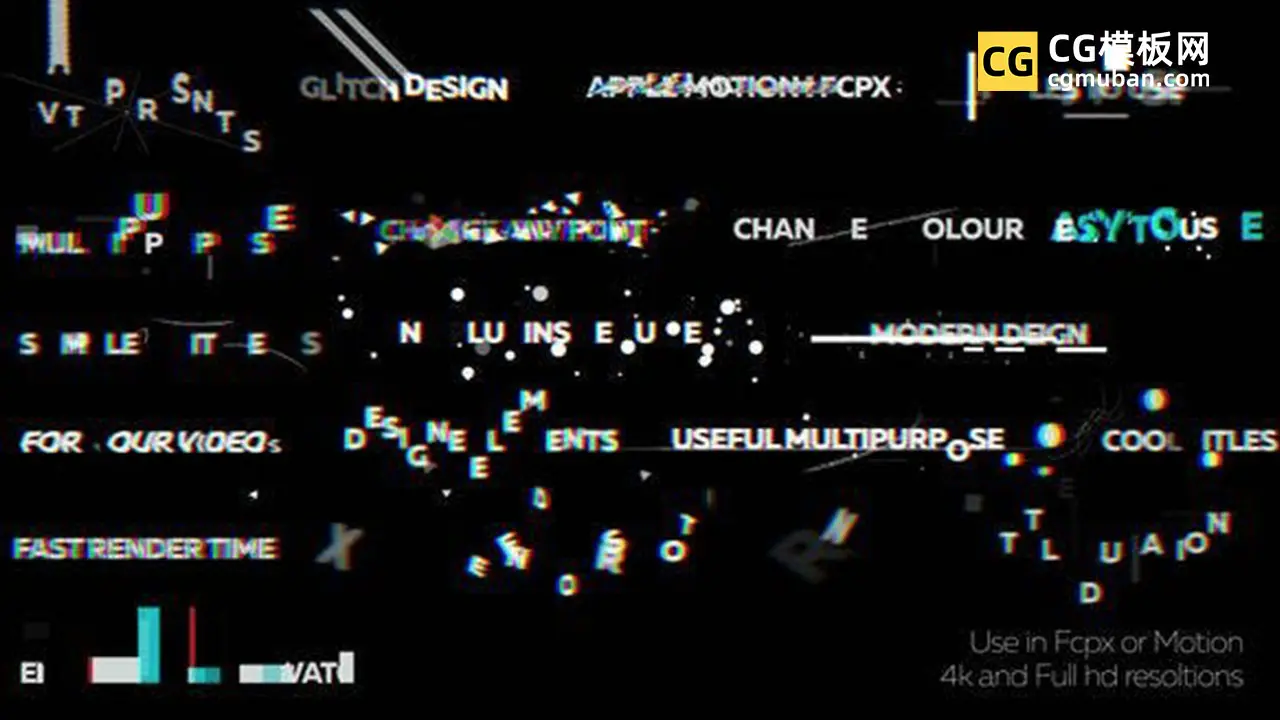 FCPX插件：19个Glitch画面故障像素损坏干扰文字标题抖音自媒体动画模板 Glitch Titles 2插图