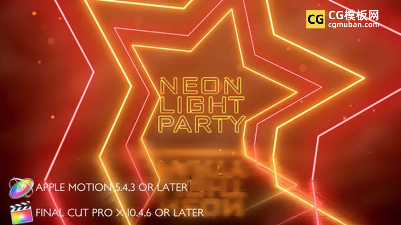 FCPX插件：霓虹灯派对片头模板发光图形酒吧街舞蹈年会演出背景FCPX插件 Neon Light Party Opener插图
