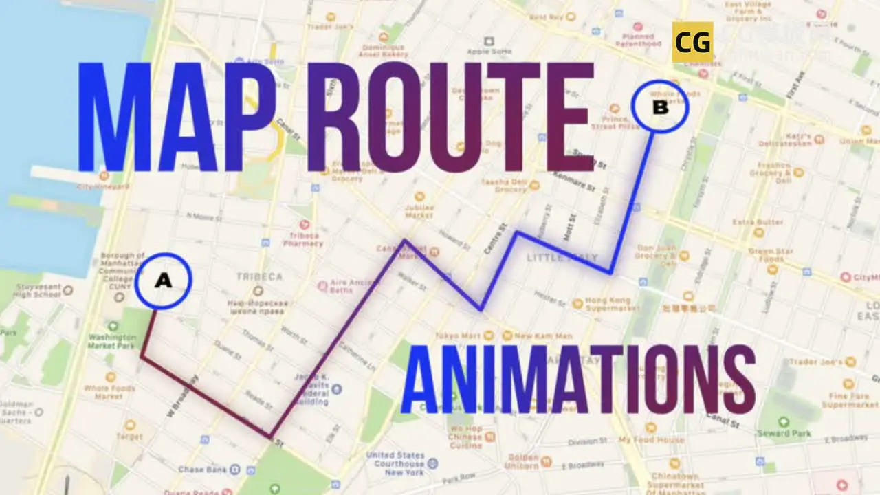 FCPX插件：5款动画路线图预设 地图目的地连线跑步数据标注视频模板 Map Route Animation插图