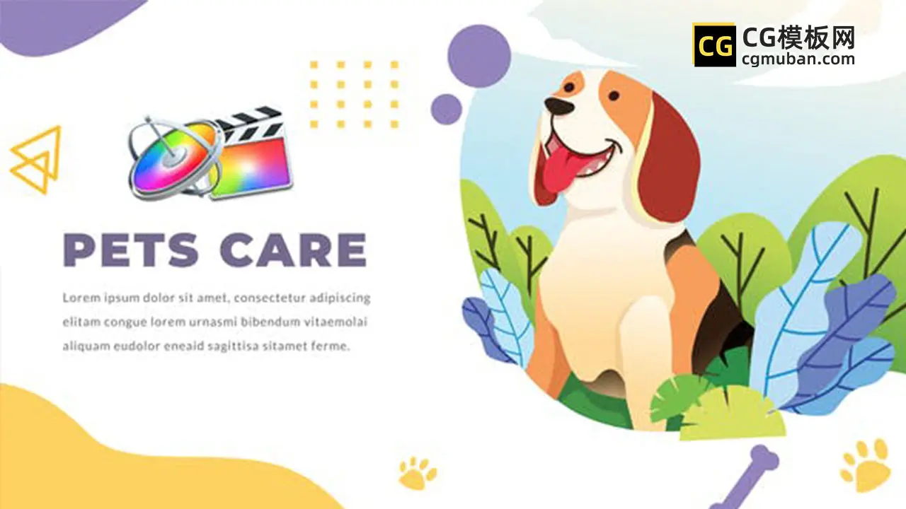 FCPX插件：宠物模板 可爱卡通宠物医院宣传推广视频文字动画介绍展示插件 Pets Care and Veterinarian插图