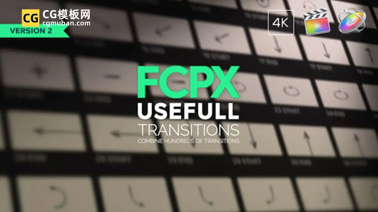FCPX插件：摄像机运动插件 100个弹跳旋转推拉变焦缩放调节层转场预设 Usefull Assets and Transitions插图