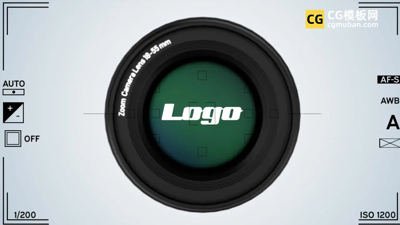 3D摄影相机镜头对焦LOGO展示摄影师作品PR片头视频模板图