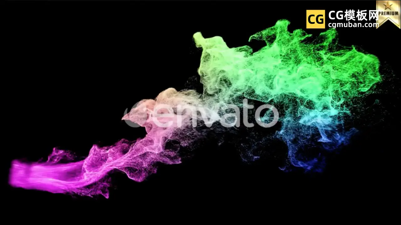 多彩粒子转场过渡12组彩色粒子烟雾4K视频素材元素包预览图