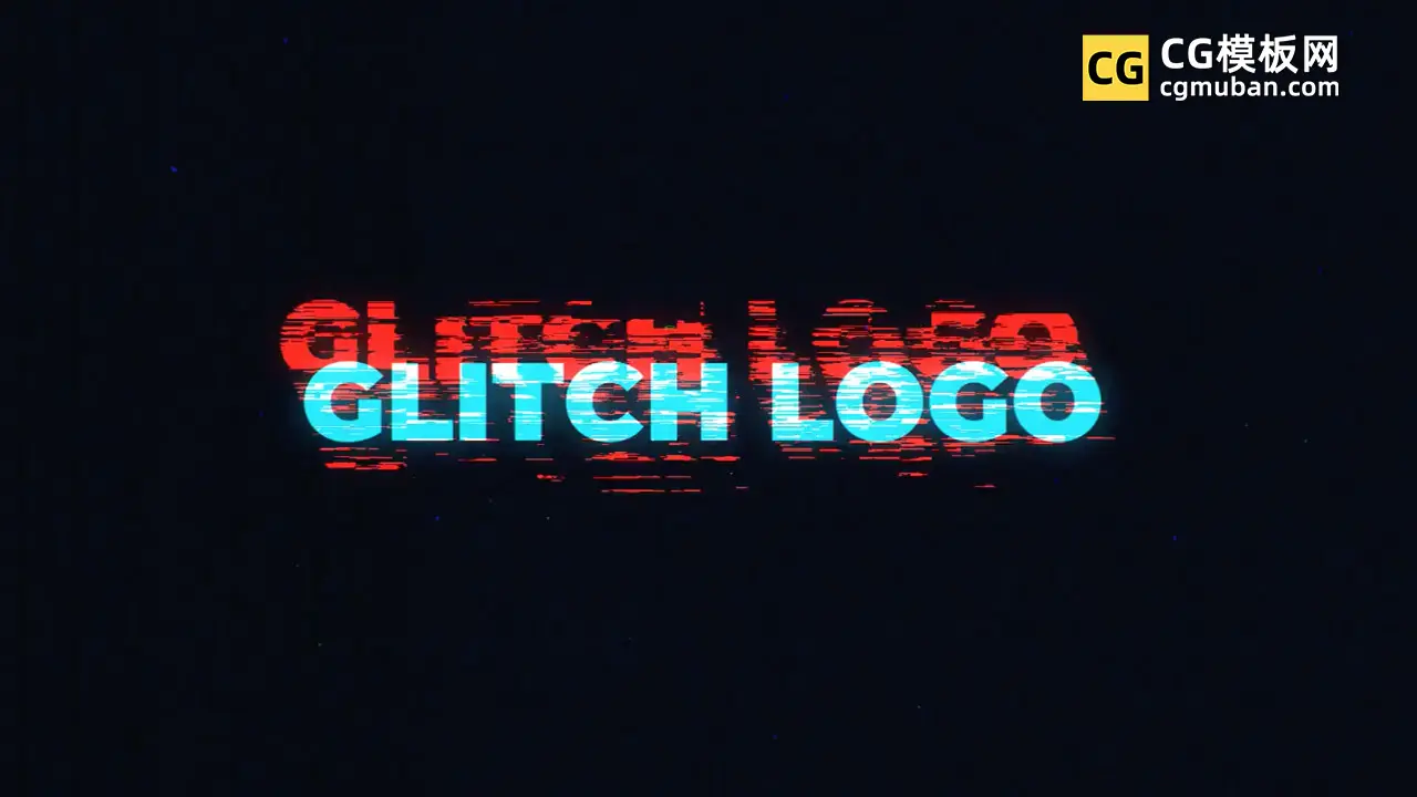 PR模板：抖音故障特效Glitch模板 噪声毛刺效果premiere片头模板Noise Glitch Logo插图
