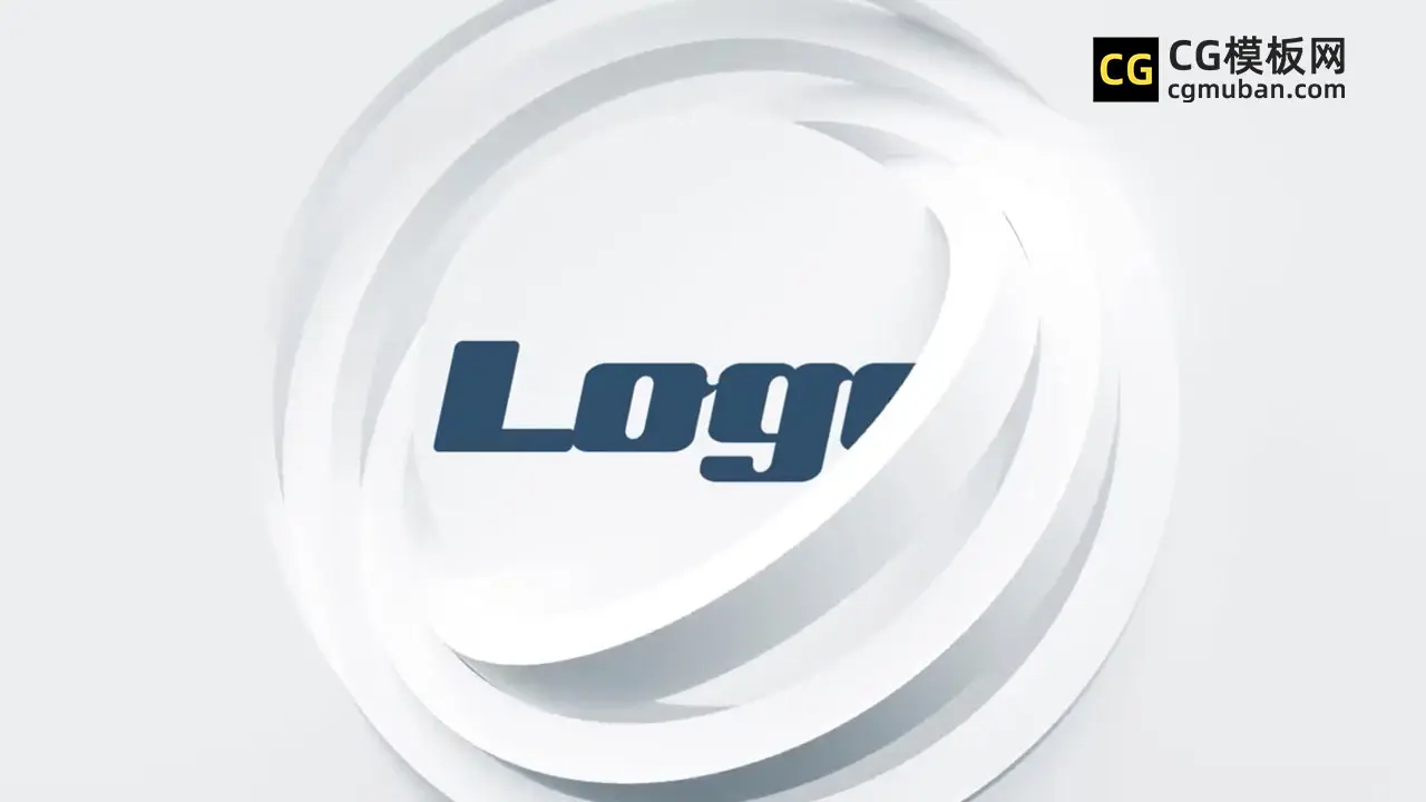 3D简洁大气白色圆圈旋转LOGO Premiere片头模板 Circles插图