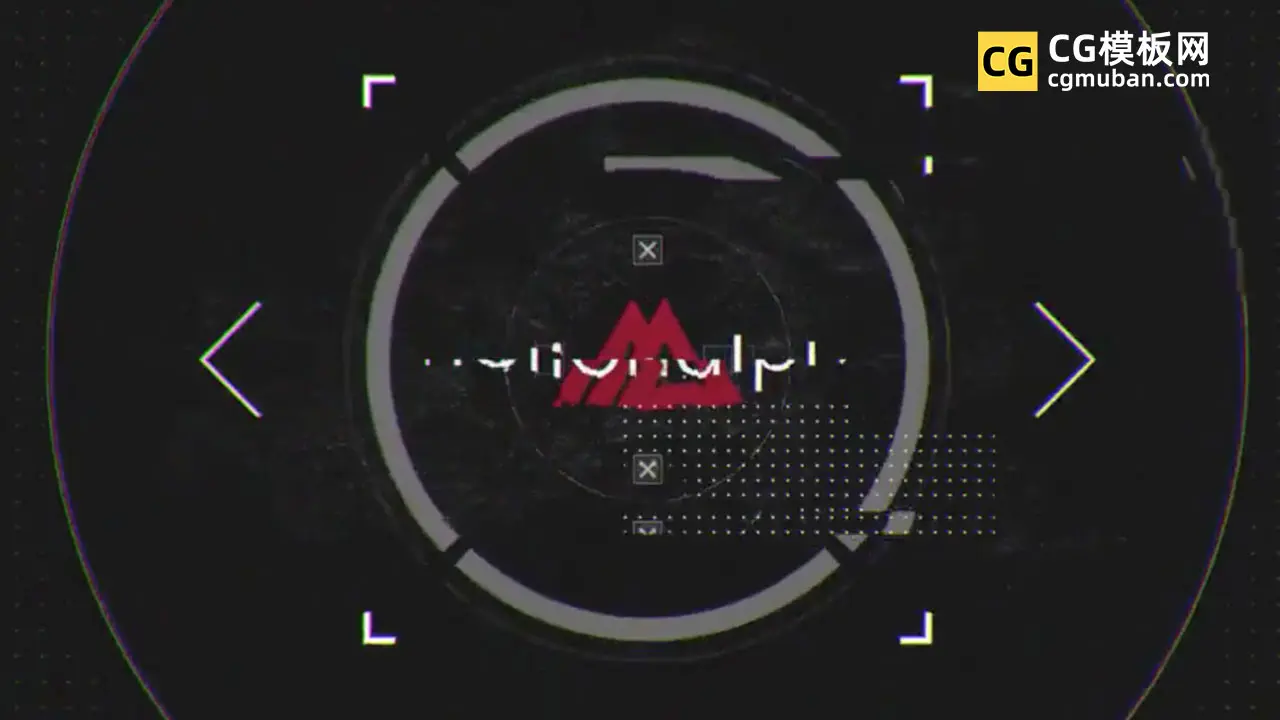 PR片头模板 数字故障瞄准效果logo展示premiere模板 Digital Grunge Intro
