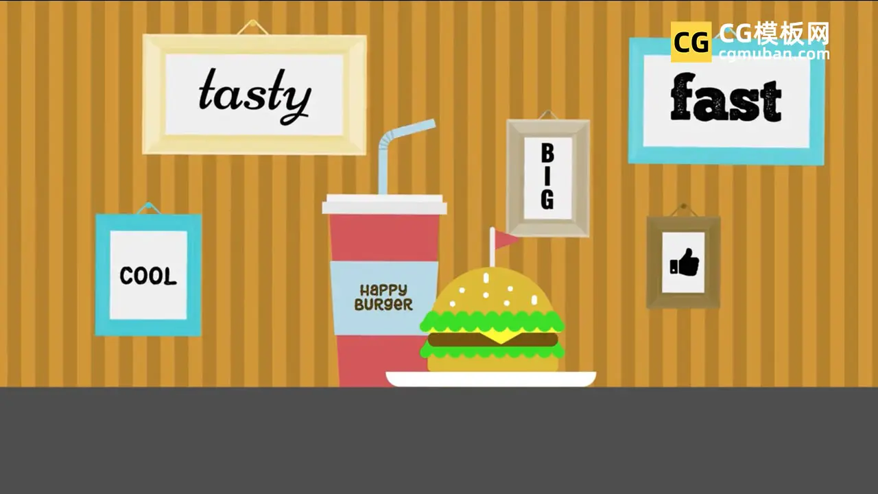 PR模板：卡通动画片头 美食UP博主吃播美食节目开场预告餐厅宣传新品视频PR模板 Food Opener插图