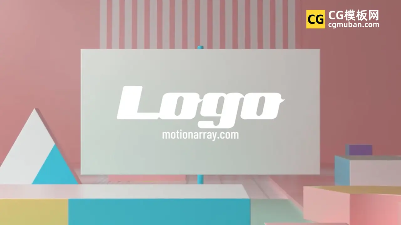 PR模板：三维积木模板 幼儿教育学校宣传儿童节目视频LOGO展示PR片头模板 Geometry Logo插图