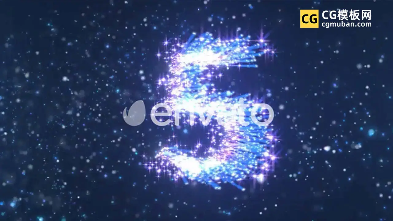 视频素材：新年倒计时蓝色星空光线粒子条纹倒计时mov视频素材 Blue Streaks Countdown插图