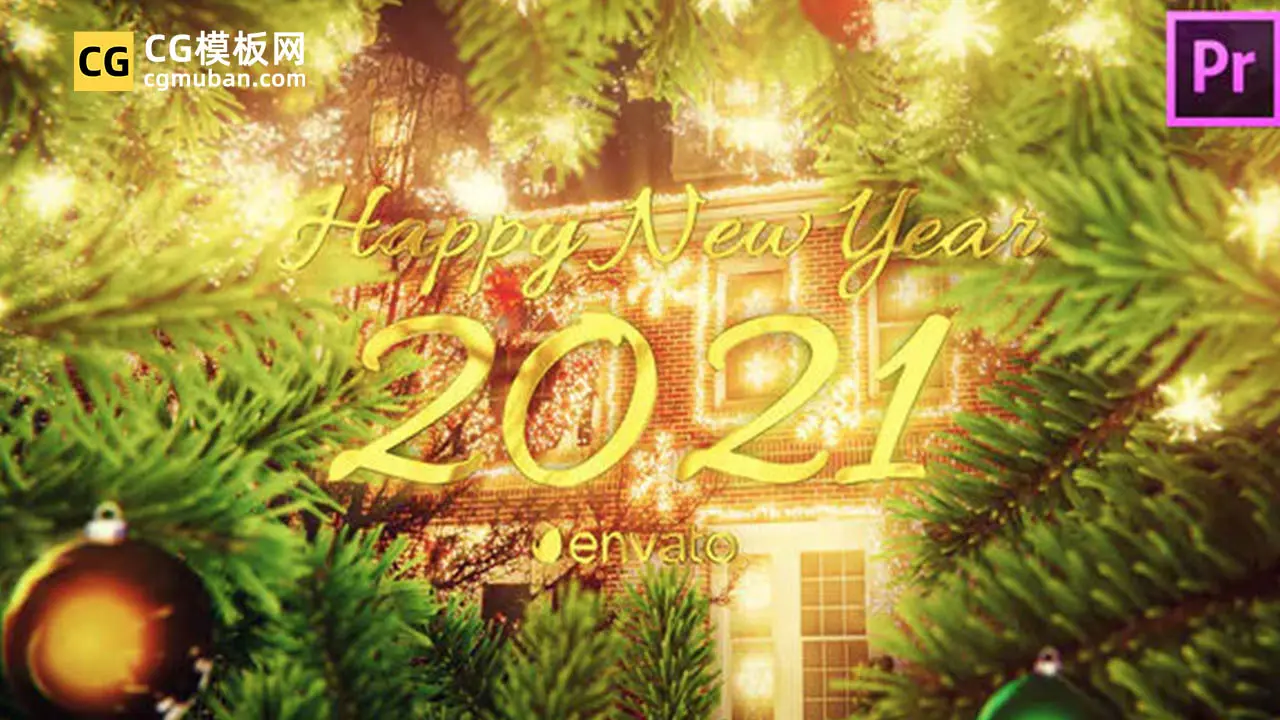 PR模板：2021年倒计时 圣诞树圣诞节新年倒计时片头开场视频PR模板 New Year Countdown 2021插图