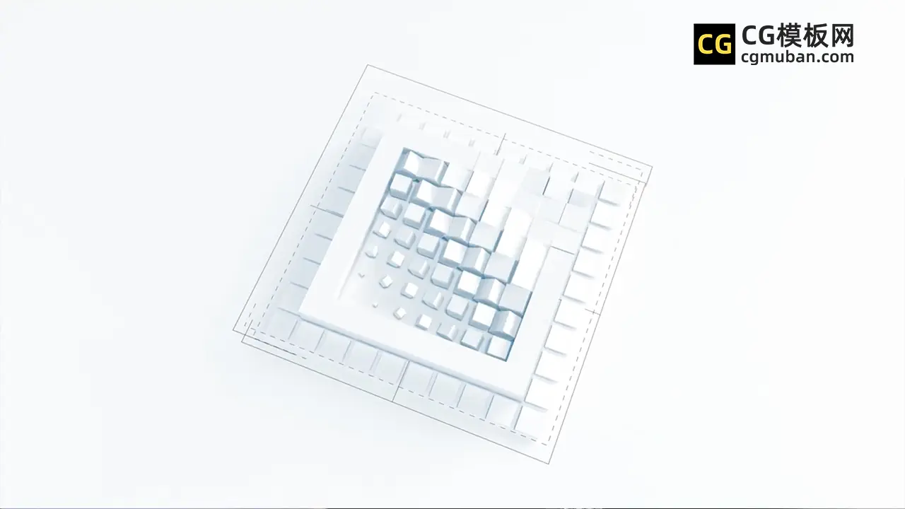 简约翻转立体方块模板  三维正方体企业宣传LOGO视频动画Pr模板图