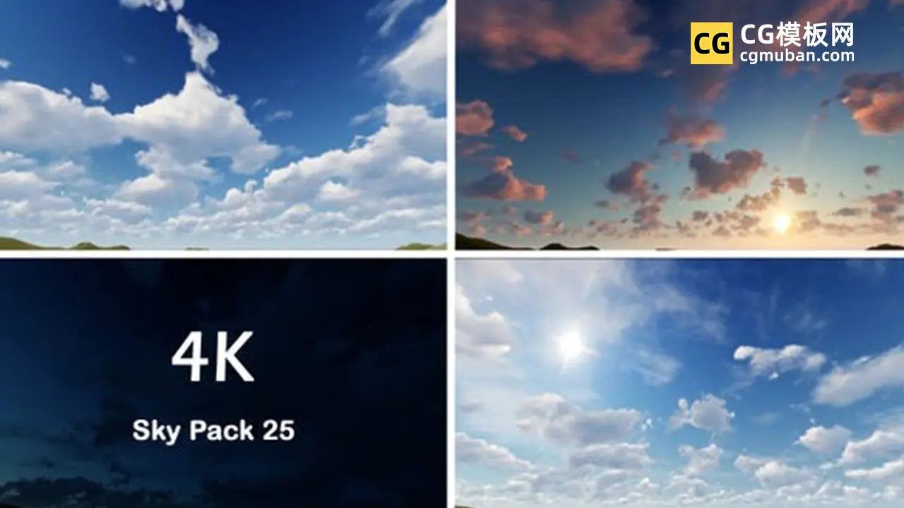 4K视频素材：25个蓝天白云晴空万里延时拍摄素材 VLOG旅拍专用 Sky Pack插图