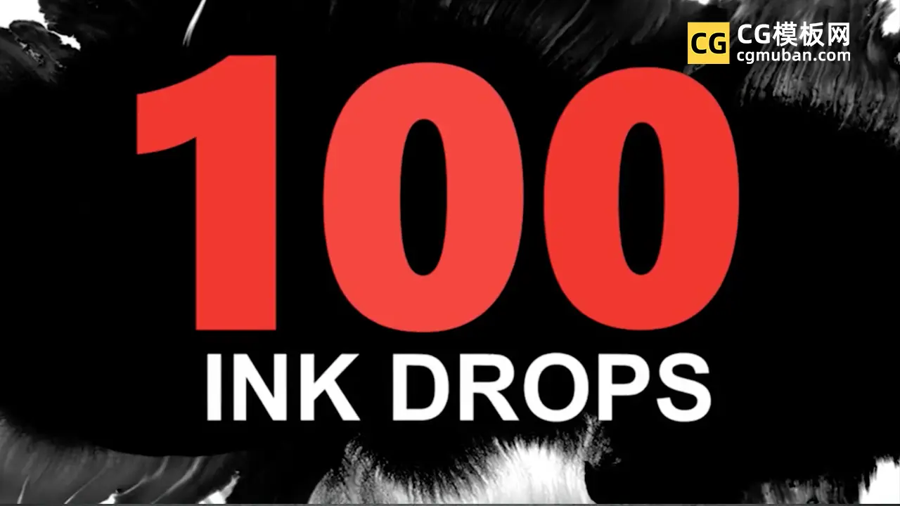 4K视频素材：100个中国风水墨滴落晕开扩散动画素材 Ink 带音效 100 4K INK插图